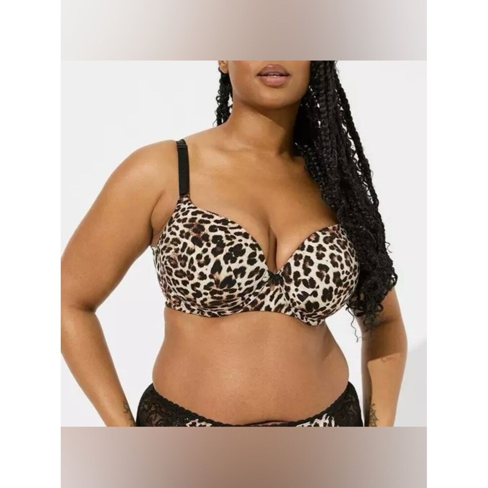 Torrid Perfect T Lightly Lined Smooth Leopard Print Bra Women’s Plus Size 46D